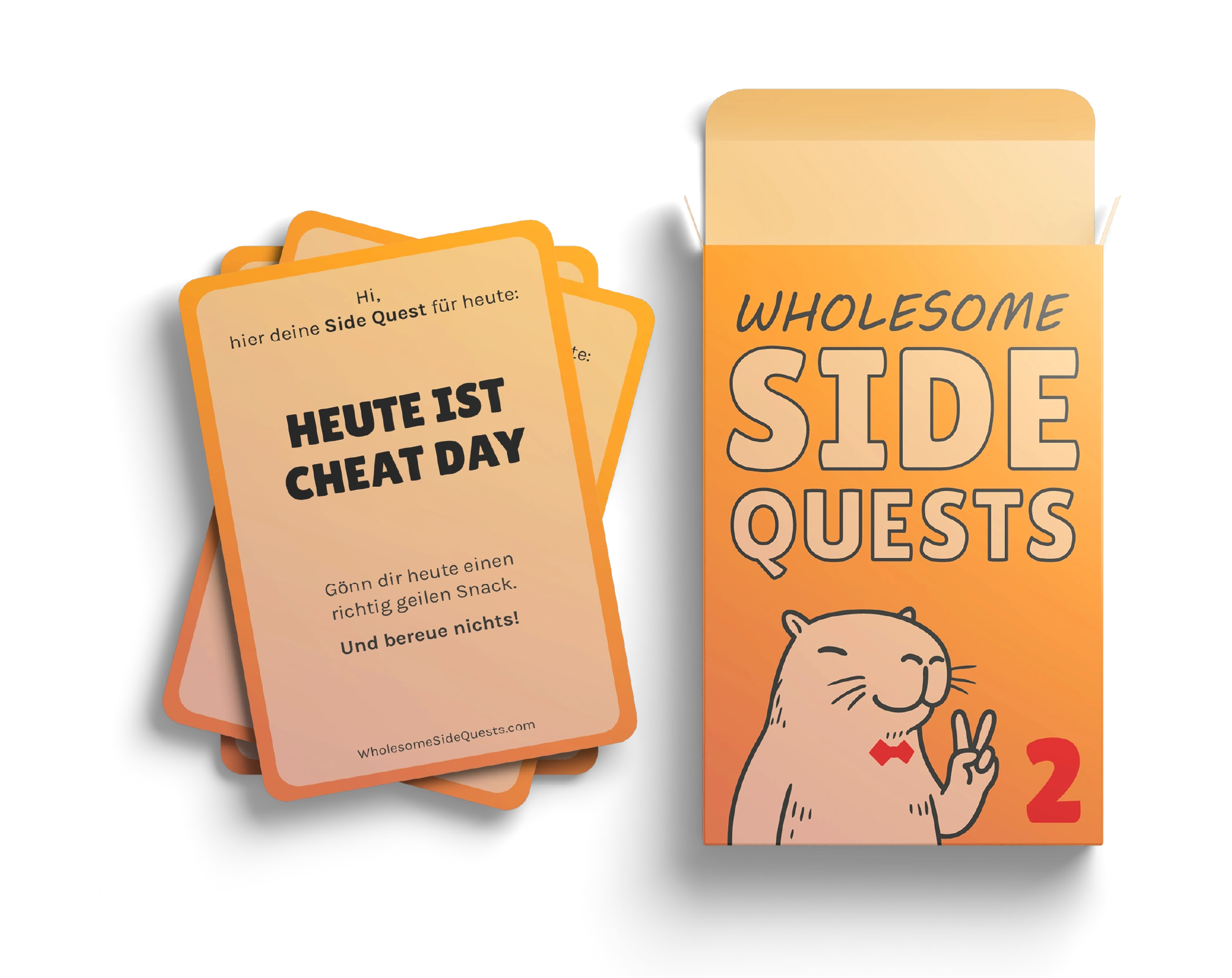 Kartenset Wholesome Side Quests 1 - kreative Challenges und achtsame Abenteuer für deinen Alltag.